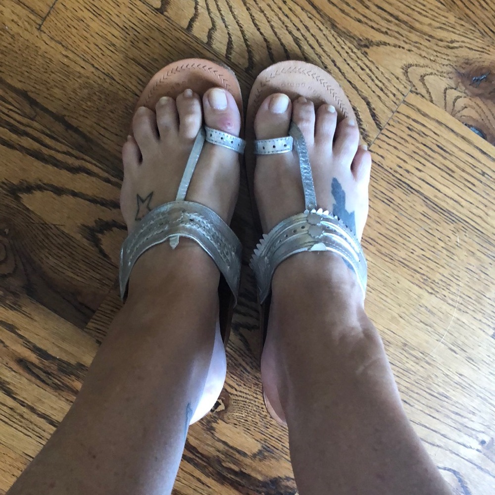 Made in India silver metallic heeled sandals